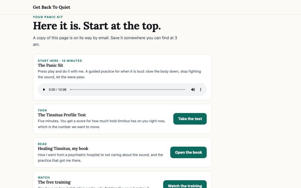 The Panic Kit page